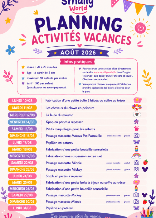 planning activité aout 2026